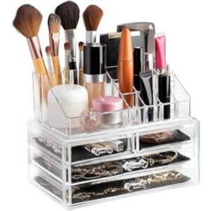 clear cosmetic storage organizer easily organize your cosmetics jewelry and hair accessories. looks 175.8